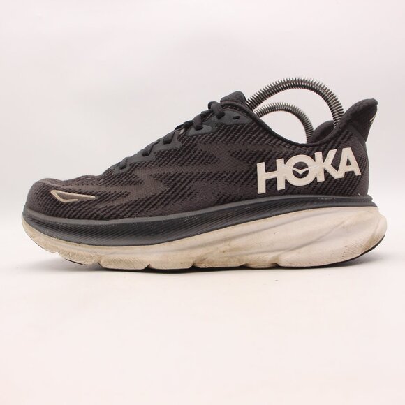 Hoka One One Clifton 9 Women's Size 7.5 B Black White Running Shoes 1127896 BWHT - Picture 4 of 9